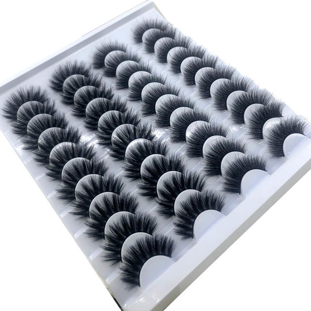 20 Pairs 8-25mm Fake Eyelashes 100 Mink Eyelashes Mink