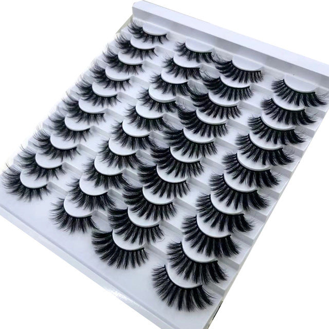 20 Pairs 8-25mm Fake Eyelashes 100 Mink Eyelashes Mink