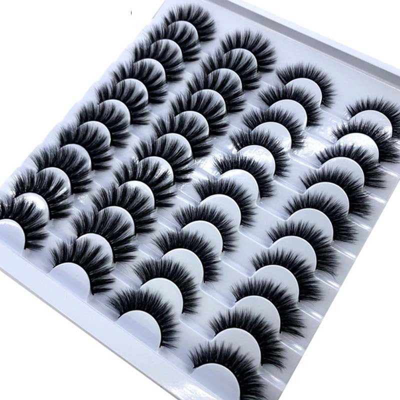 20 Pairs 8-25mm Fake Eyelashes 100 Mink Eyelashes Mink