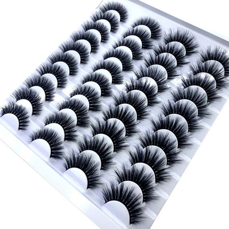 20 Pairs 8-25mm Fake Eyelashes 100 Mink Eyelashes Mink