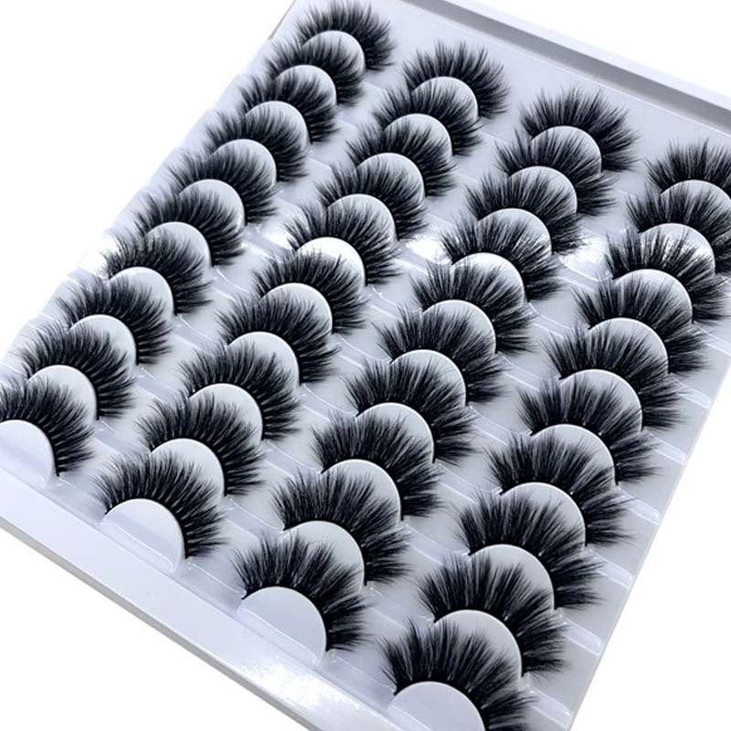 20 Pairs 8-25mm Fake Eyelashes 100 Mink Eyelashes Mink