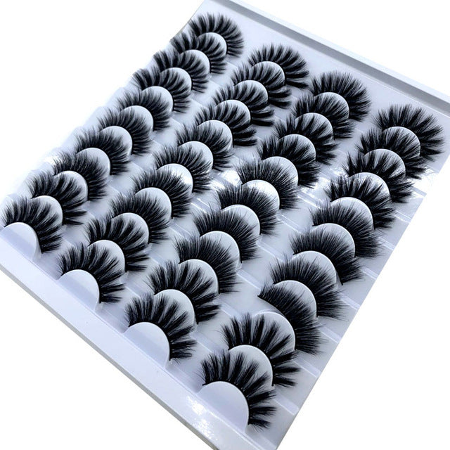 20 Pairs 8-25mm Fake Eyelashes 100 Mink Eyelashes Mink