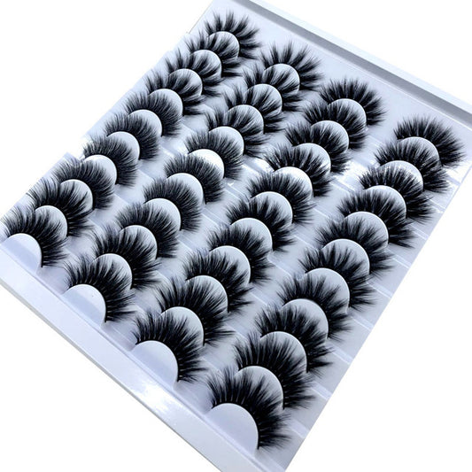 20 Pairs 8-25mm Fake Eyelashes 100 Mink Eyelashes Mink