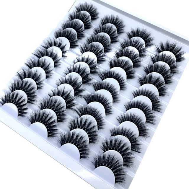 20 Pairs 8-25mm Fake Eyelashes 100 Mink Eyelashes Mink