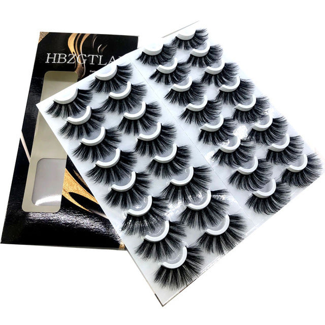 20 Pairs 8-25mm Fake Eyelashes 100 Mink Eyelashes Mink