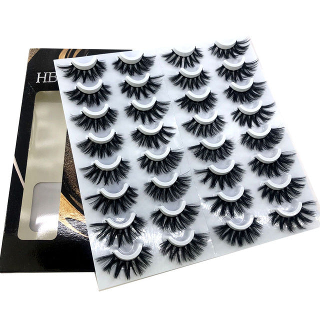 20 Pairs 8-25mm Fake Eyelashes 100 Mink Eyelashes Mink
