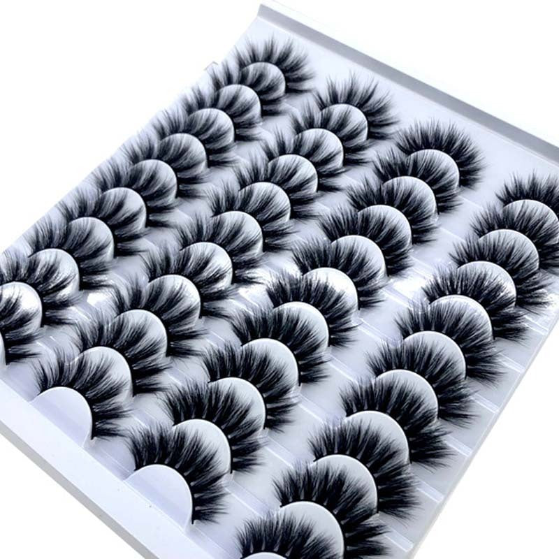 20 Pairs 8-25mm Fake Eyelashes 100 Mink Eyelashes Mink