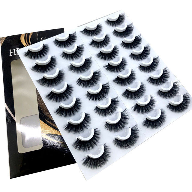 20 Pairs 8-25mm Fake Eyelashes 100 Mink Eyelashes Mink