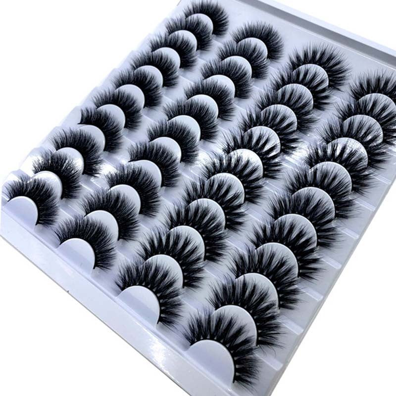20 Pairs 8-25mm Fake Eyelashes 100 Mink Eyelashes Mink