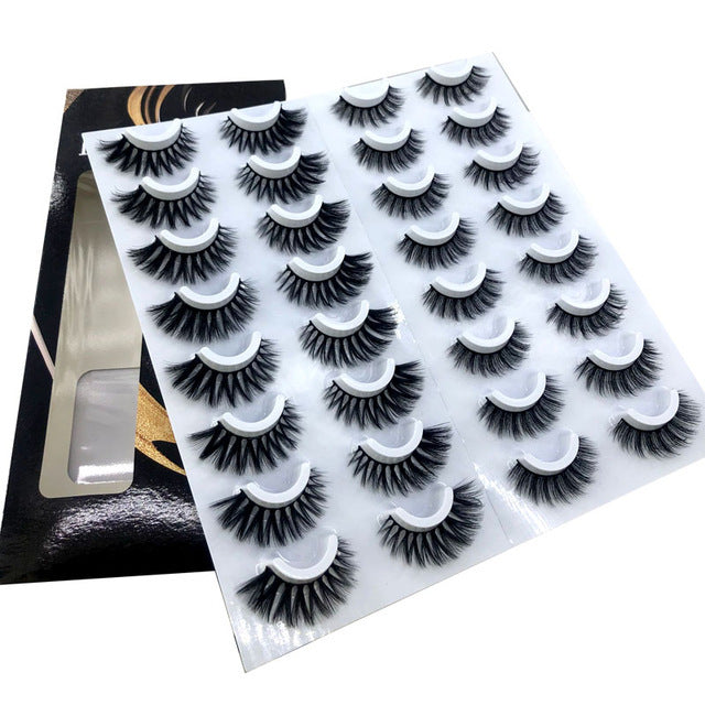 20 Pairs 8-25mm Fake Eyelashes 100 Mink Eyelashes Mink