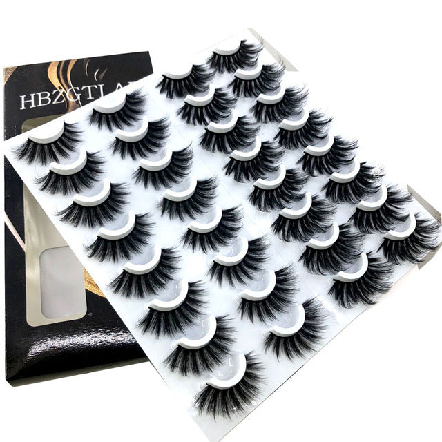 20 Pairs 8-25mm Fake Eyelashes 100 Mink Eyelashes Mink