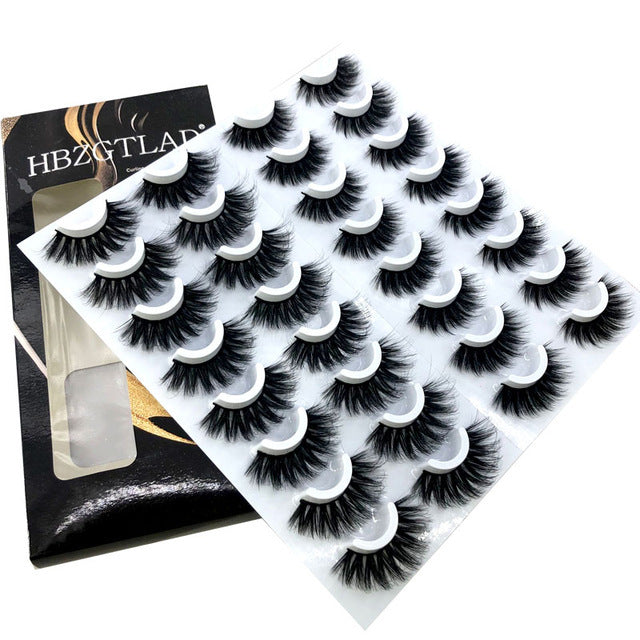 20 Pairs 8-25mm Fake Eyelashes 100 Mink Eyelashes Mink