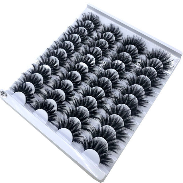 20 Pairs 8-25mm Fake Eyelashes 100 Mink Eyelashes Mink