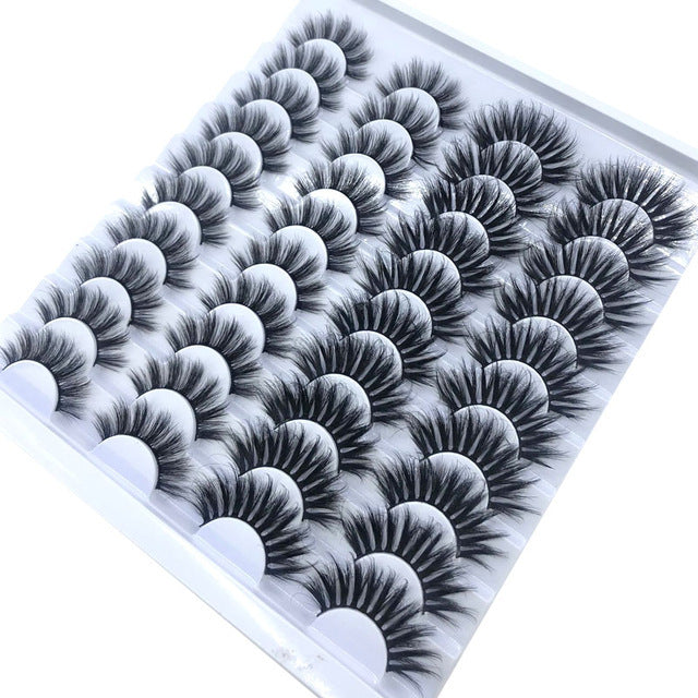 20 Pairs 8-25mm Fake Eyelashes 100 Mink Eyelashes Mink