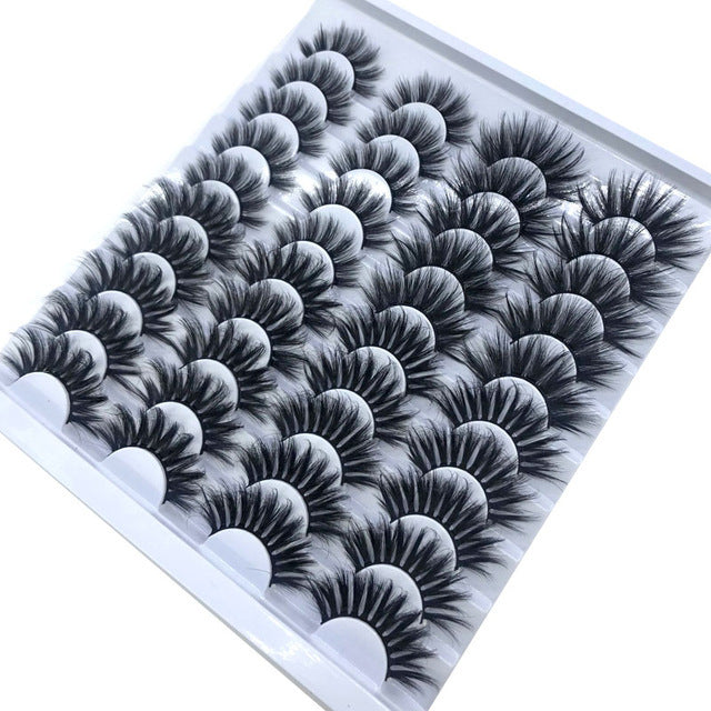 20 Pairs 8-25mm Fake Eyelashes 100 Mink Eyelashes Mink