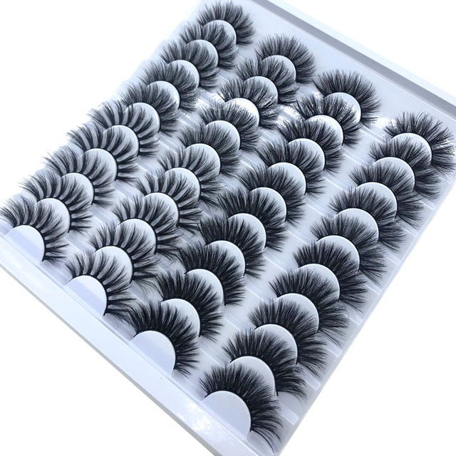 20 Pairs 8-25mm Fake Eyelashes 100 Mink Eyelashes Mink