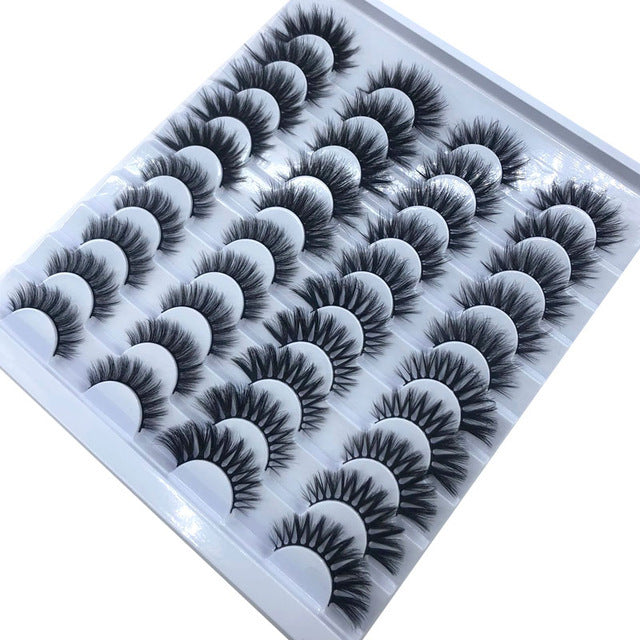 20 Pairs 8-25mm Fake Eyelashes 100 Mink Eyelashes Mink