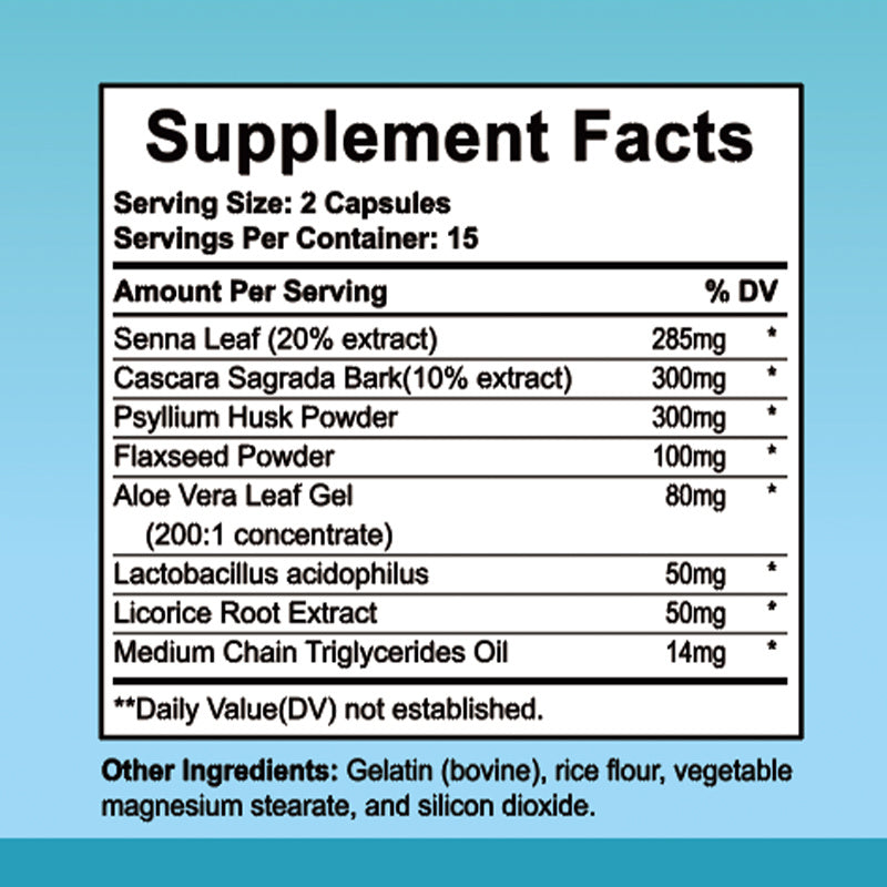 15 Day Gut Cleanse - Gut And Colon Support, 15 Day Advanced Bowel Cleanse With Senna, Cascara Sagrada & Psyllium Husk Glow Vigor