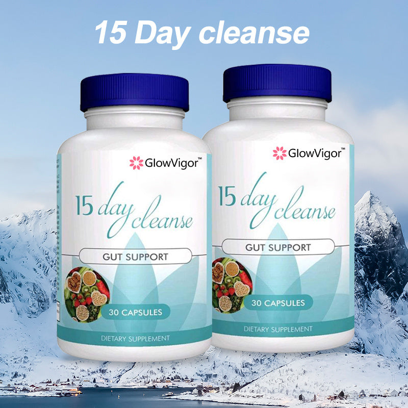 15 Day Gut Cleanse - Gut And Colon Support, 15 Day Advanced Bowel Cleanse With Senna, Cascara Sagrada & Psyllium Husk Glow Vigor