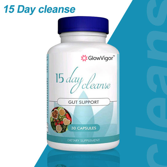 15 Day Gut Cleanse - Gut And Colon Support, 15 Day Advanced Bowel Cleanse With Senna, Cascara Sagrada & Psyllium Husk Glow Vigor