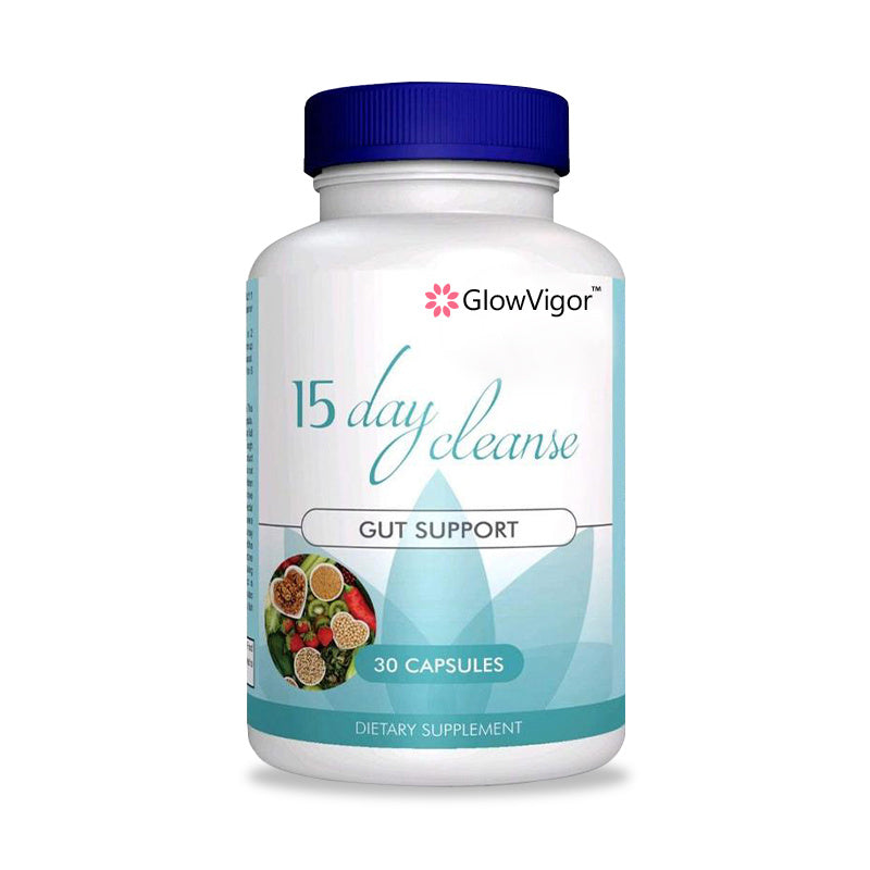 15 Day Gut Cleanse - Gut And Colon Support, 15 Day Advanced Bowel Cleanse With Senna, Cascara Sagrada & Psyllium Husk Glow Vigor